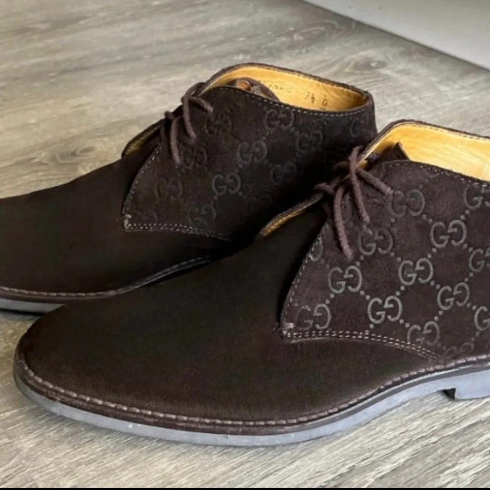 Vintage Gucci Men's Dark Brown Suede Boots - Picture 2 of 11